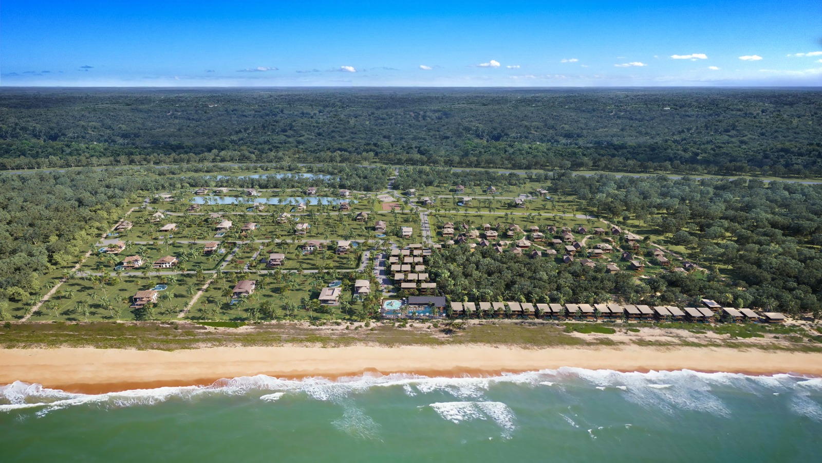 Masterplan view of a premium condominium development at Praia do Guaiú, Bahia
